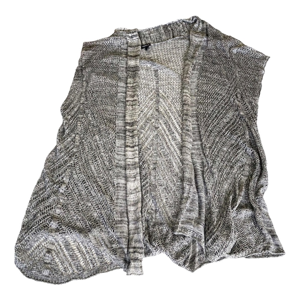 Torrid Gray & Black Sleeveless Long Open Knit Duster Cardigan Women’s 4X